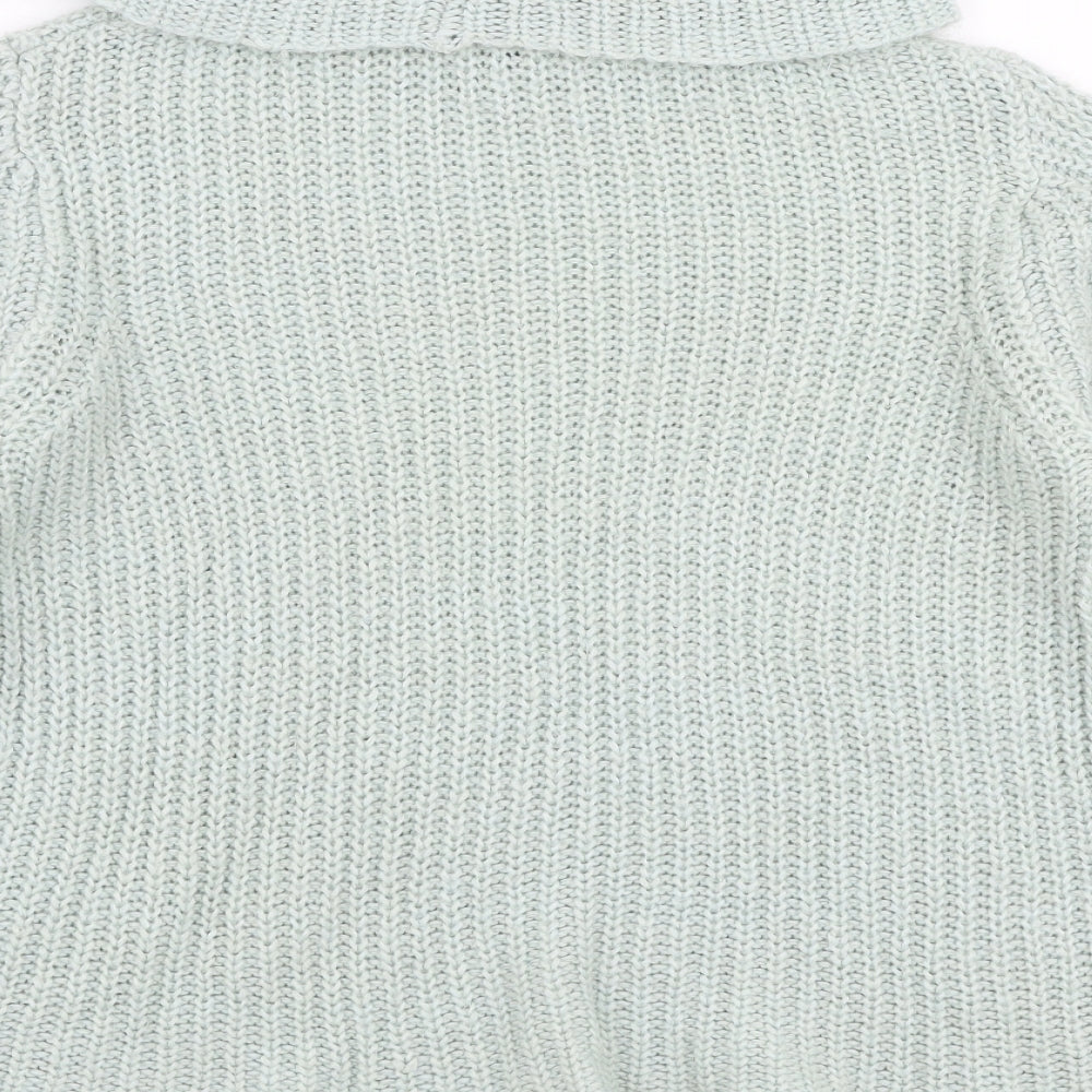 New Look Womens Blue Roll Neck Acrylic Pullover Jumper Size 8