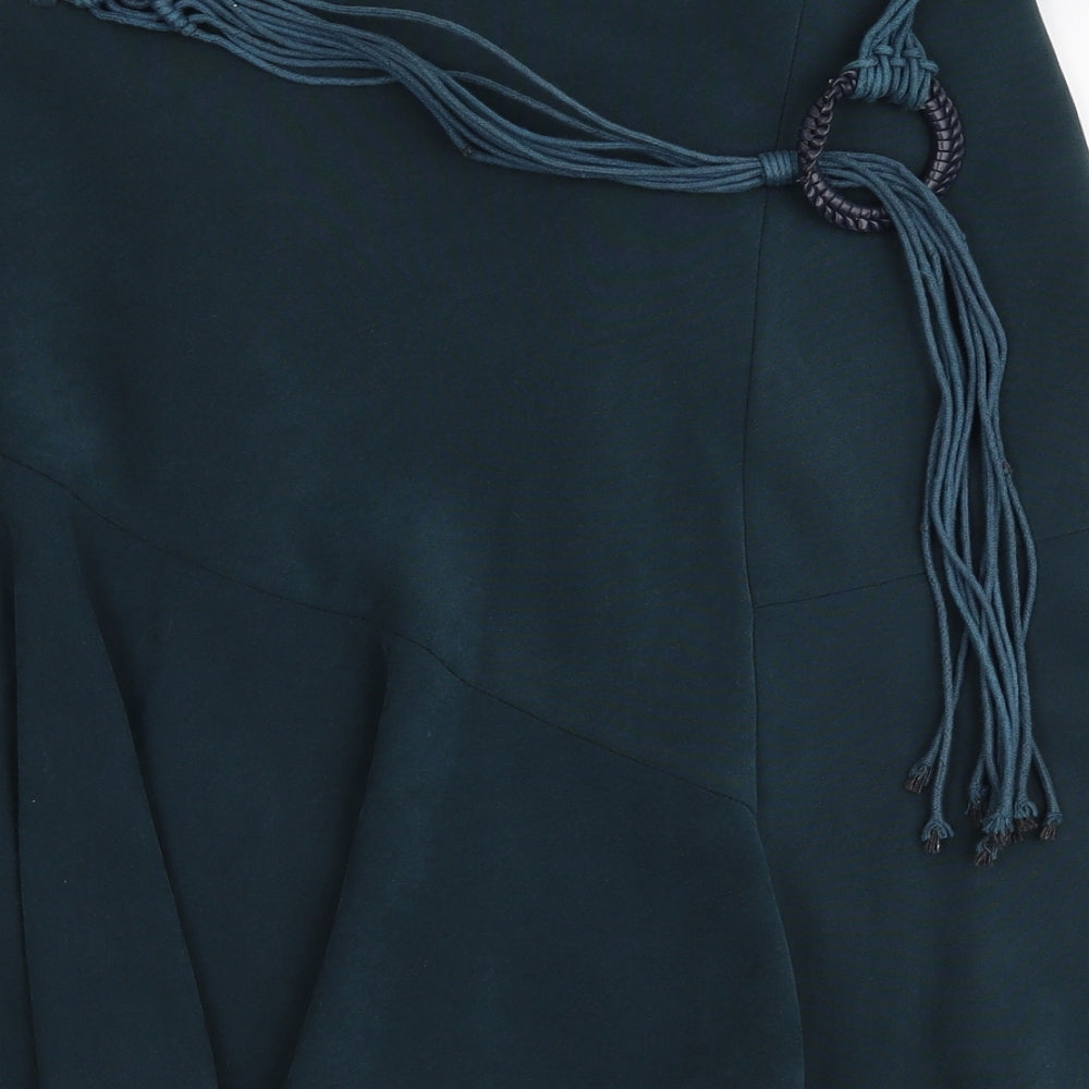 Isle Womens Green Polyester Pleated Skirt Size 14