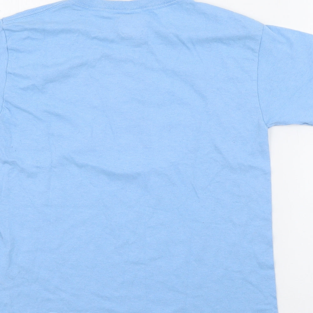 The Duck Company Boys Blue Cotton Pullover T-Shirt Size M Crew Neck - Shark