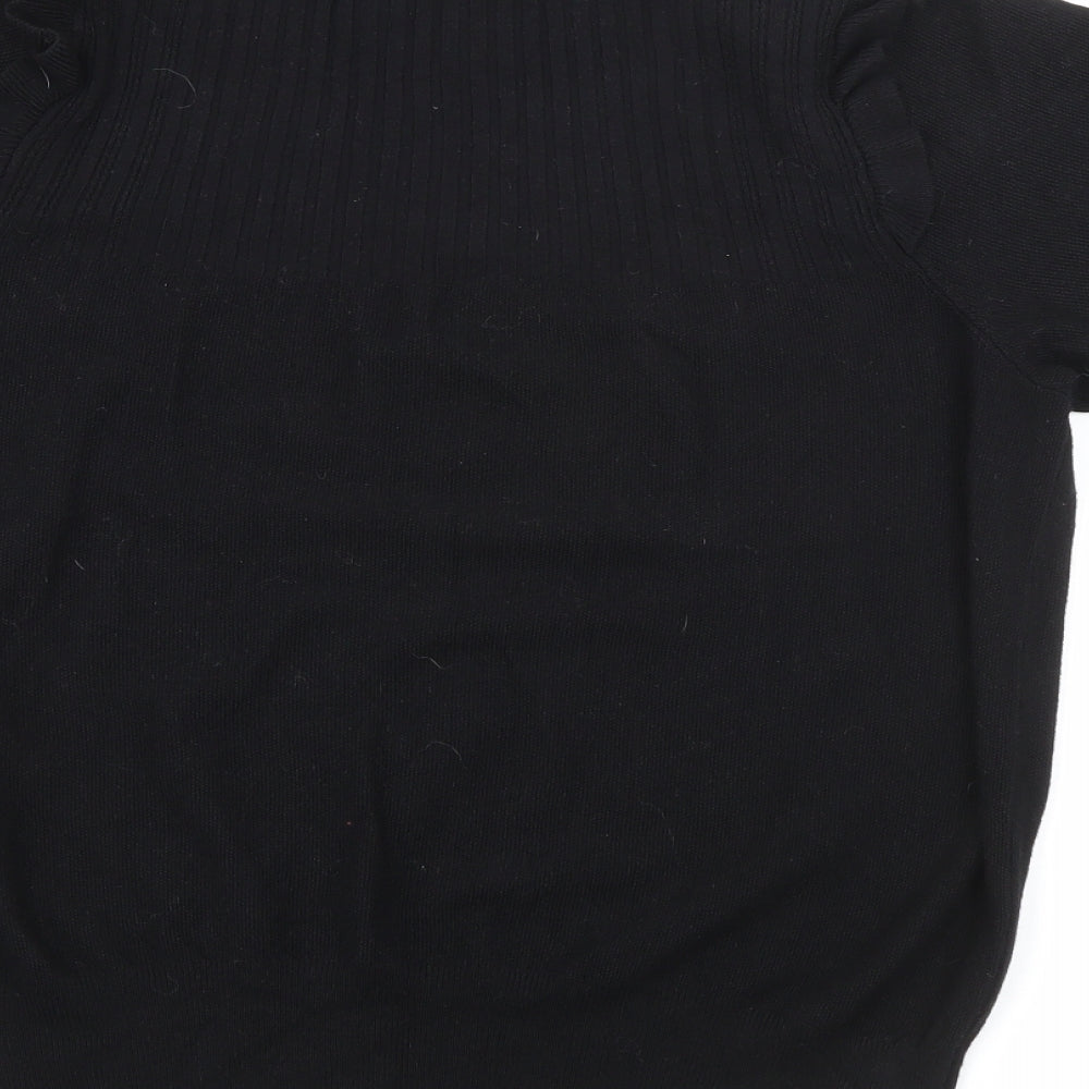 Marks & Spencer Womens Black Crew Neck Viscose Pullover Jumper Size 12