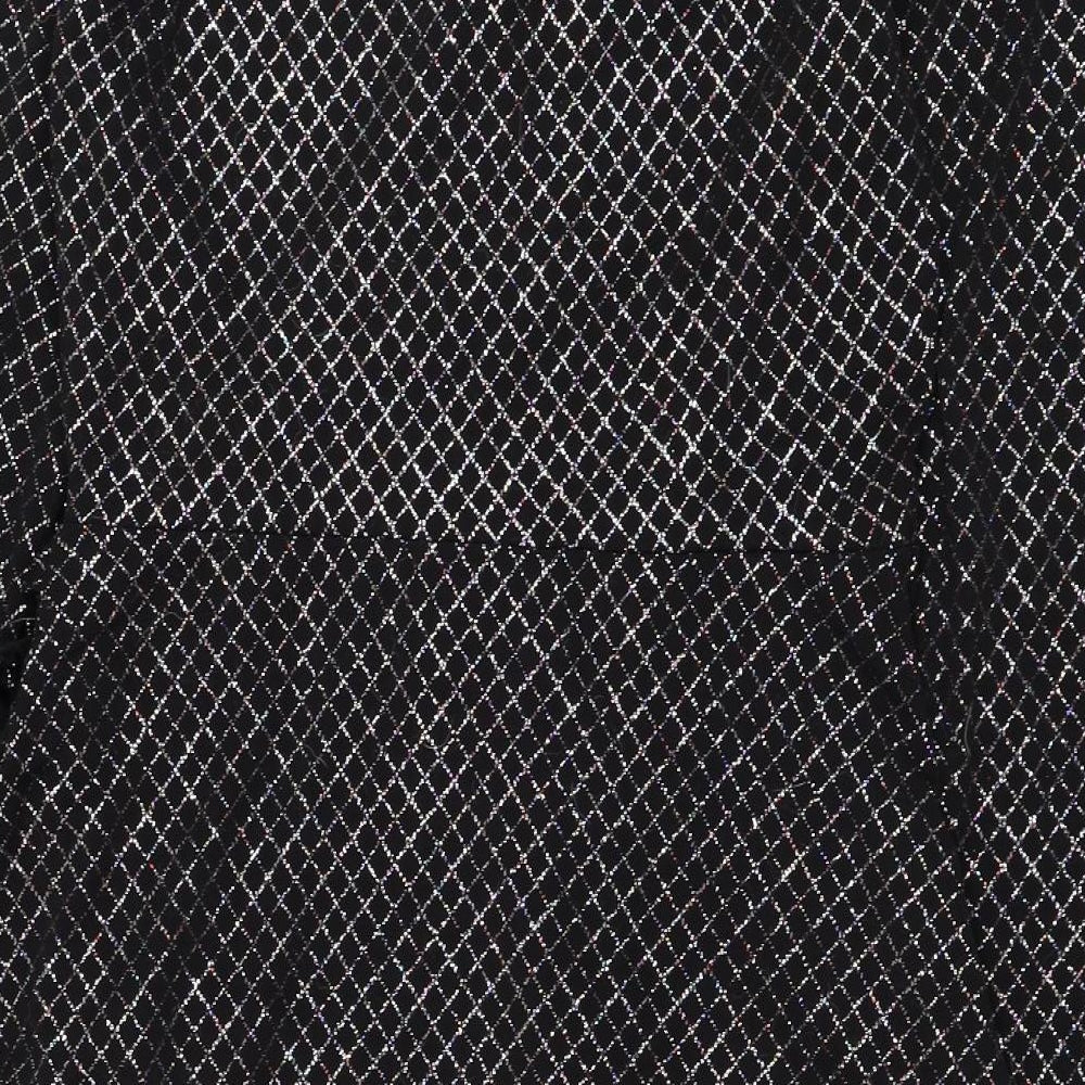 Red Herring Womens Black Check Polyester Wrap Dress Size 10 V-Neck Tie