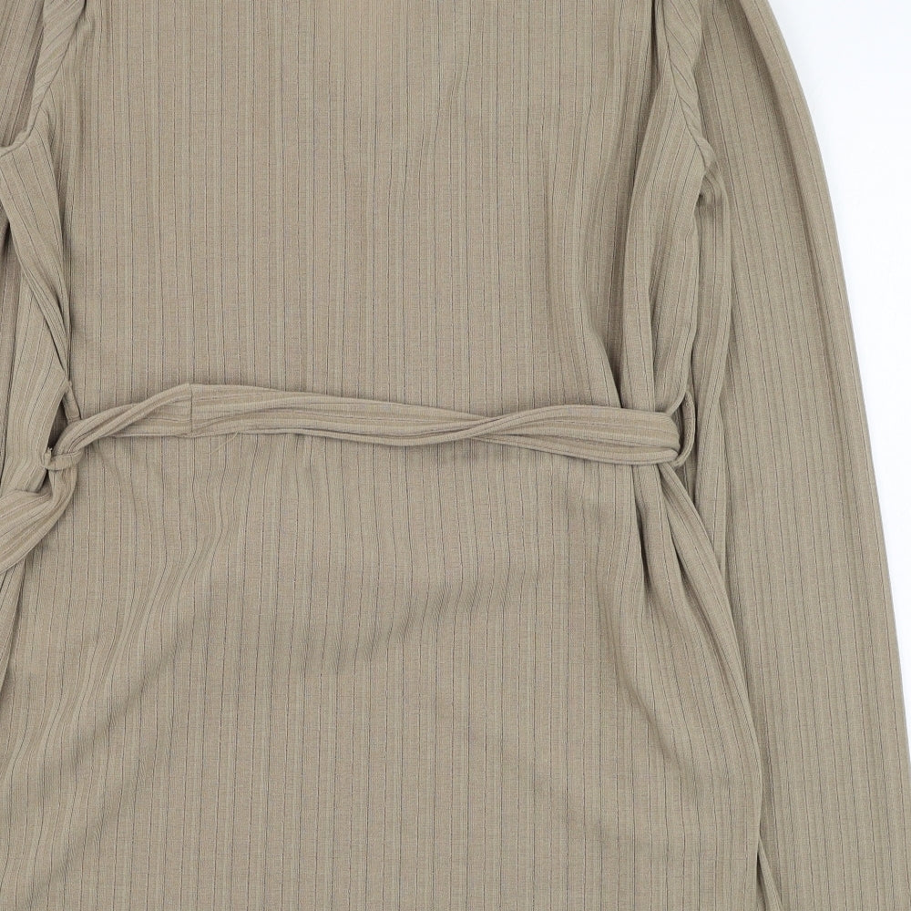 Papaya Womens Brown V-Neck Polyester Pullover Jumper Size 16