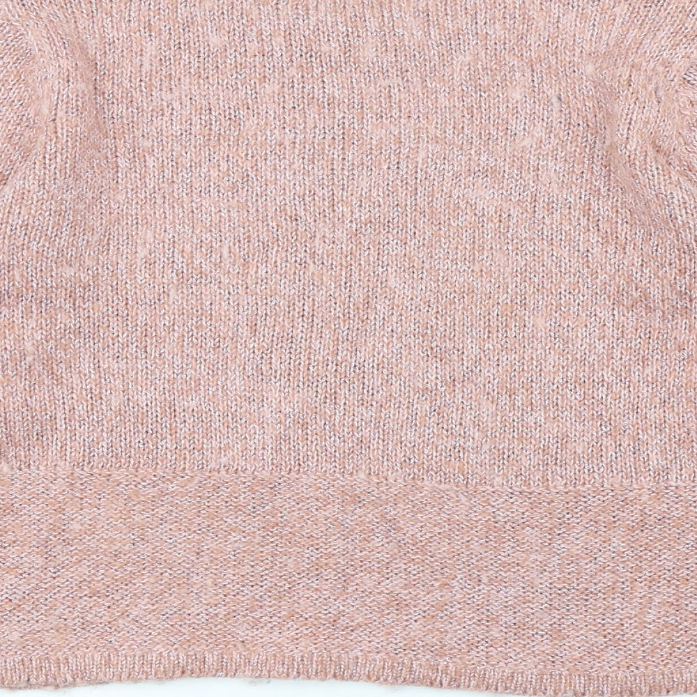 RESERVED Womens Pink Round Neck Polyester Pullover Jumper Size S