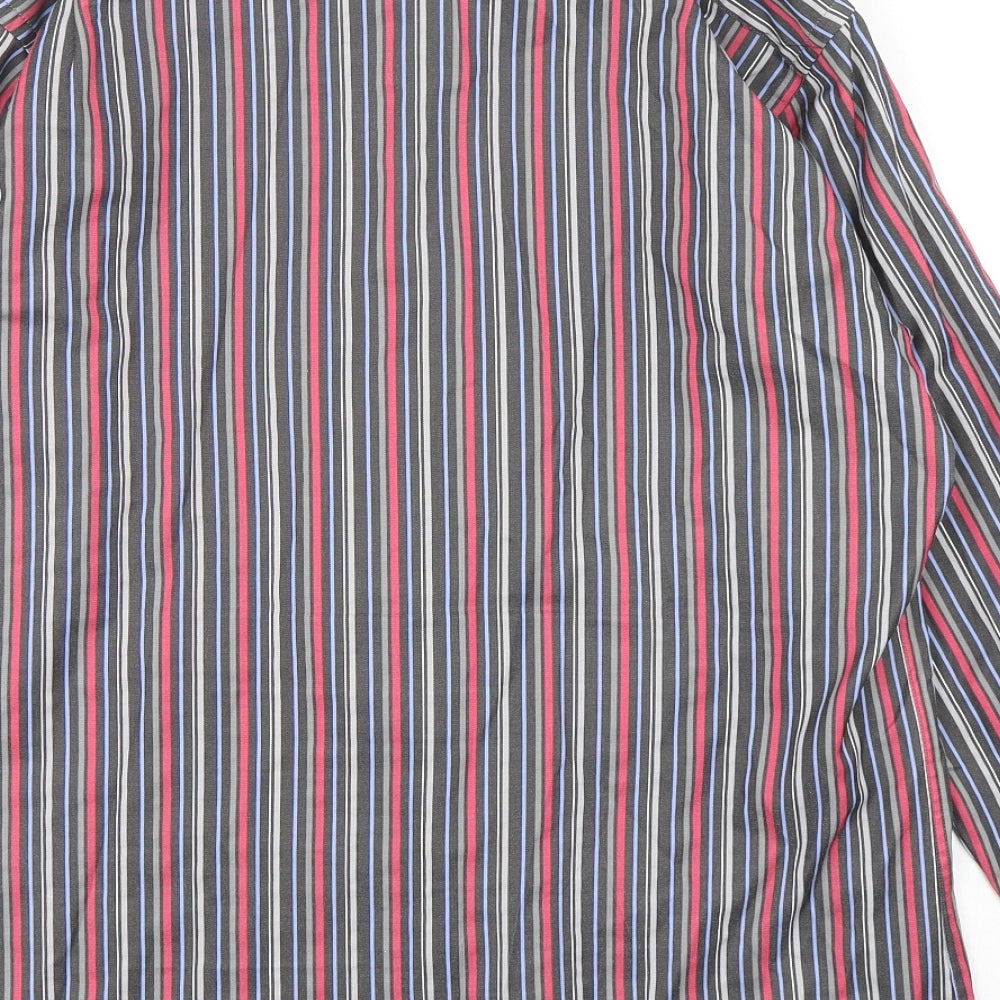 Daniel Grahame Mens Multicoloured Animal Print Cotton Button-Up Size L Collared Button