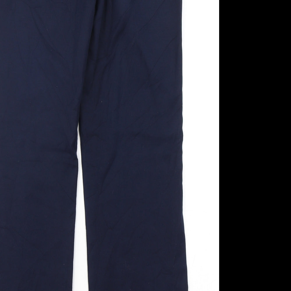 Ann Taylor Womens Blue Cotton Trousers Size 6 L31 in Regular