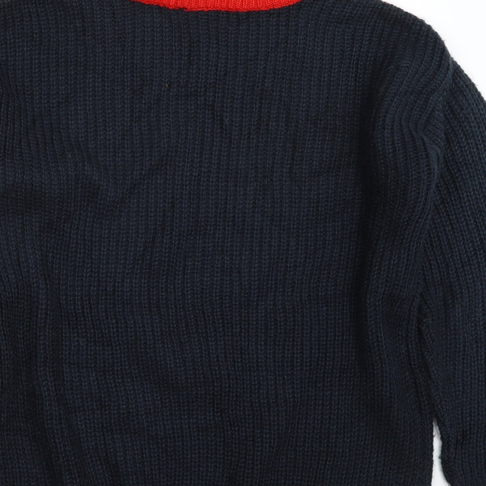 H&M Womens Multicoloured Crew Neck Acrylic Pullover Jumper Size XS