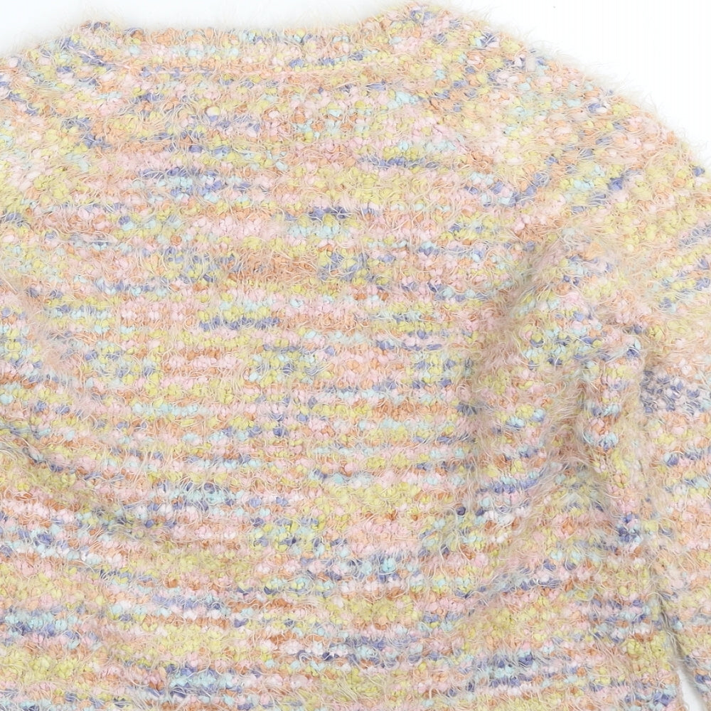 Miss Selfridge Womens Multicoloured Crew Neck Polyester Pullover Jumper Size 8