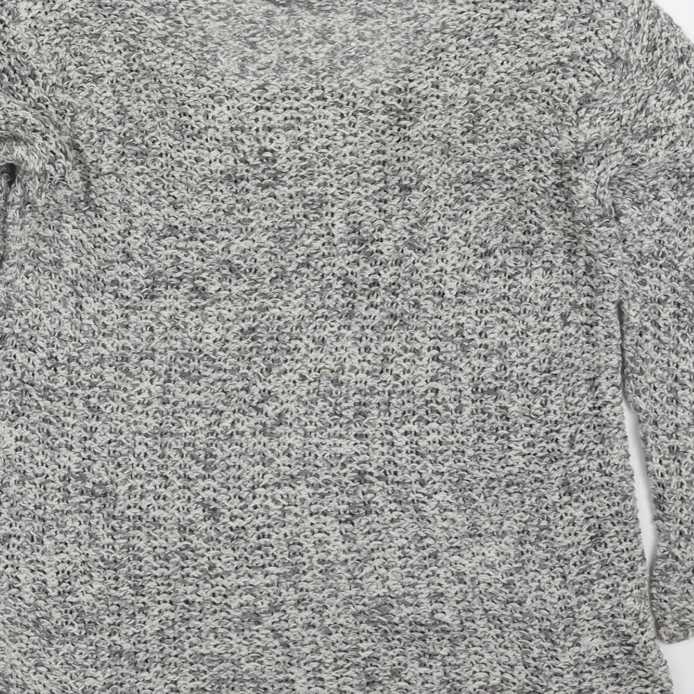Papaya Womens Grey Boat Neck Cotton Pullover Jumper Size S