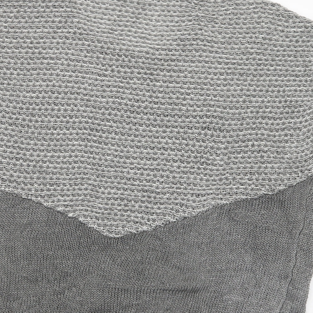 Duffy Womens Grey Scoop Neck Linen Pullover Jumper Size S