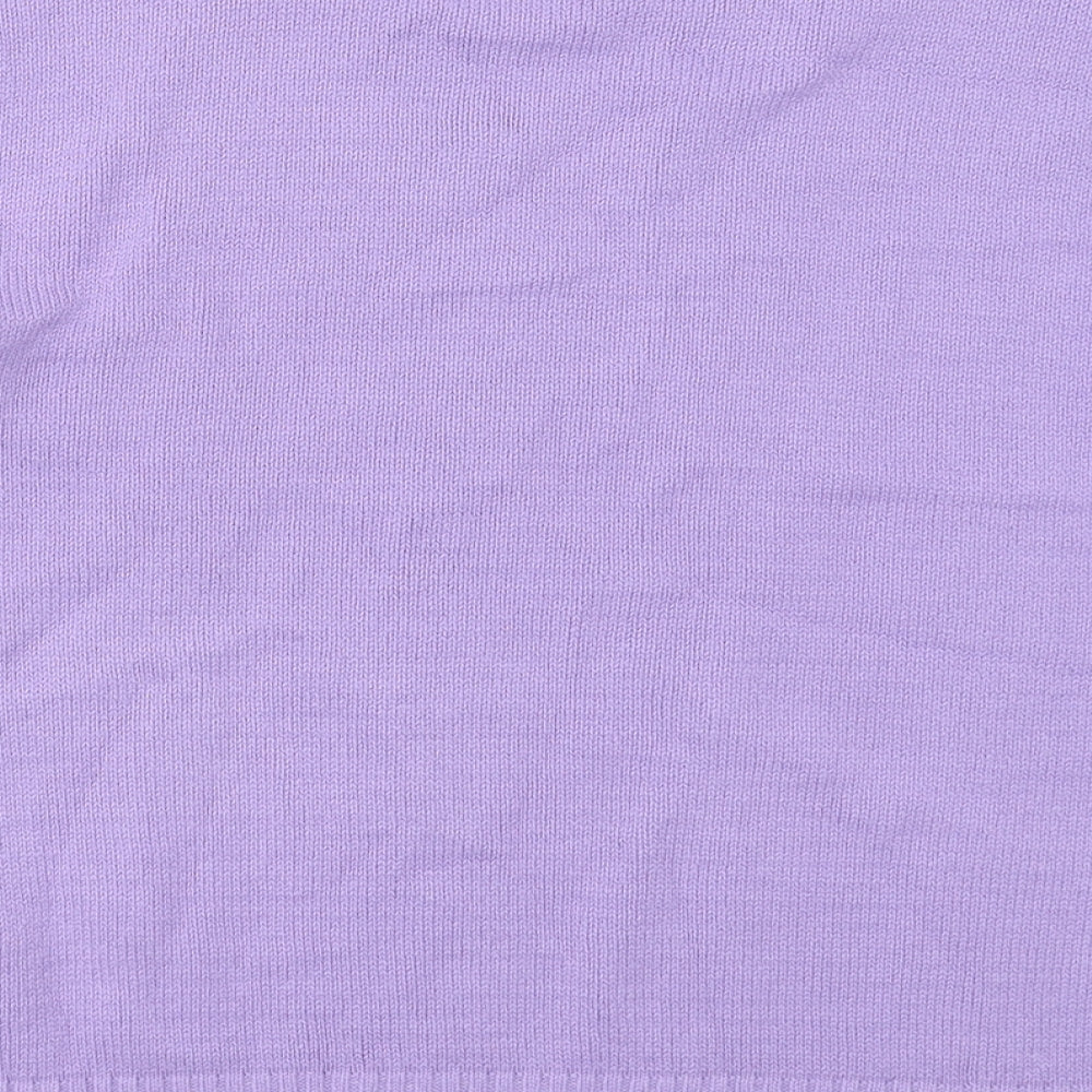 Pure & Natural Womens Purple Crew Neck Acrylic Pullover Jumper Size M