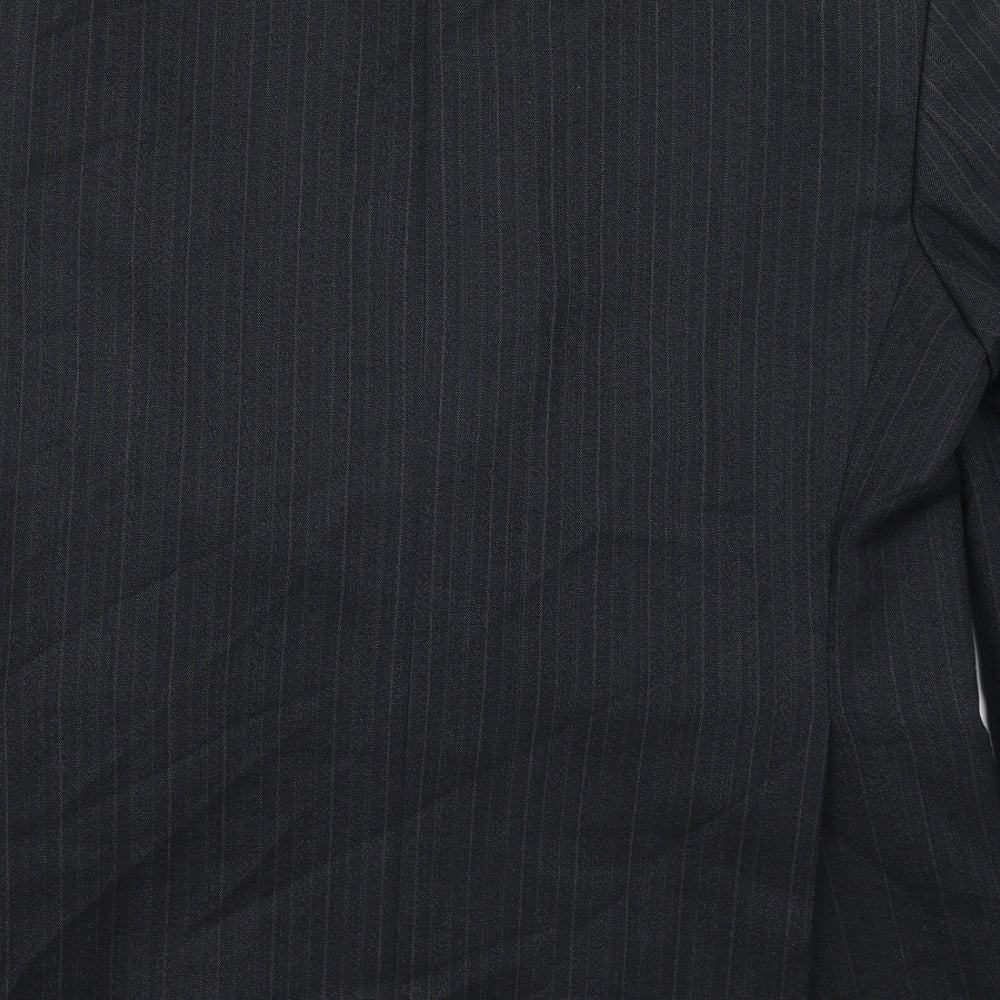 HR Tailoring Mens Grey Striped Wool Jacket Suit Jacket Size 42