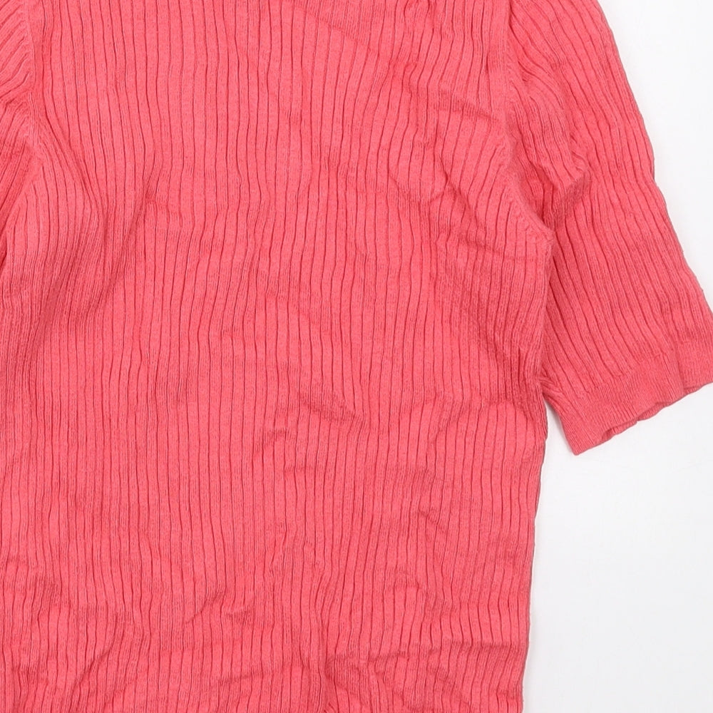 Marks & Spencer Womens Pink Crew Neck Viscose Pullover Jumper Size 10