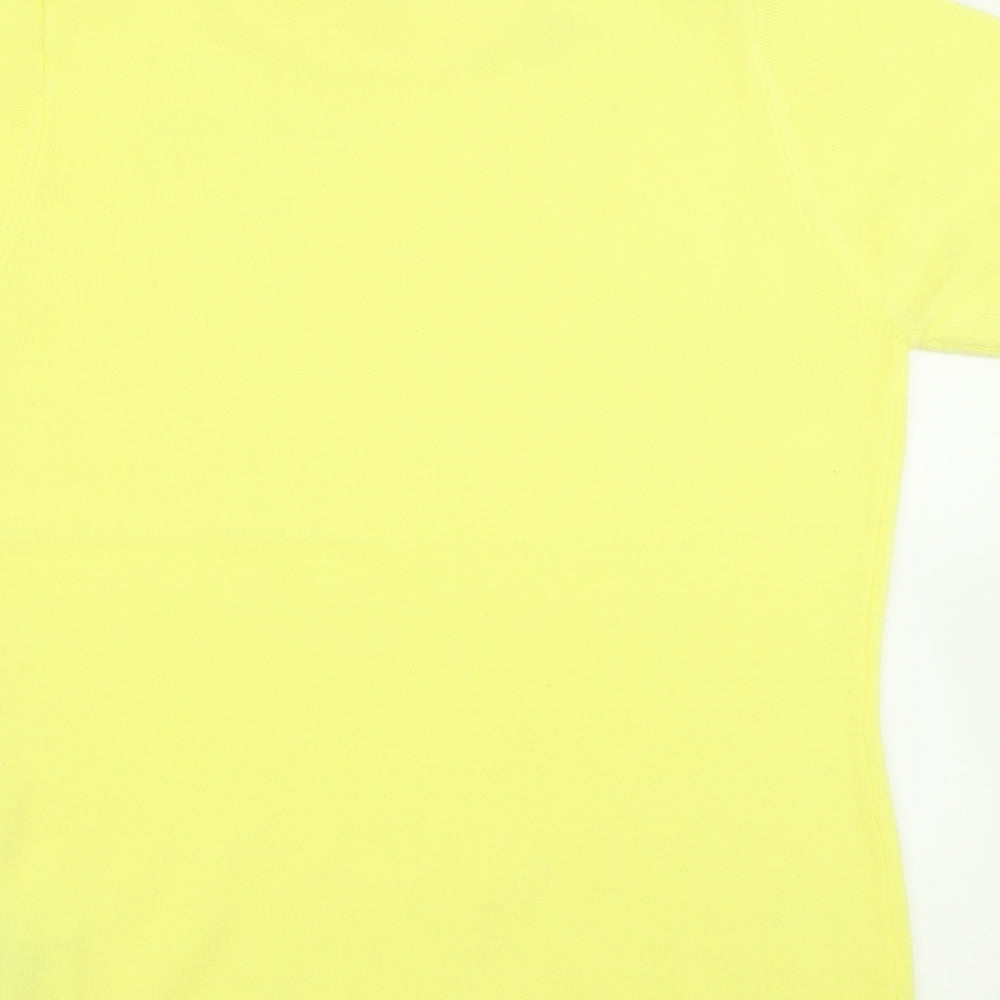 Bassini Womens Yellow Crew Neck Acrylic Pullover Jumper Size S