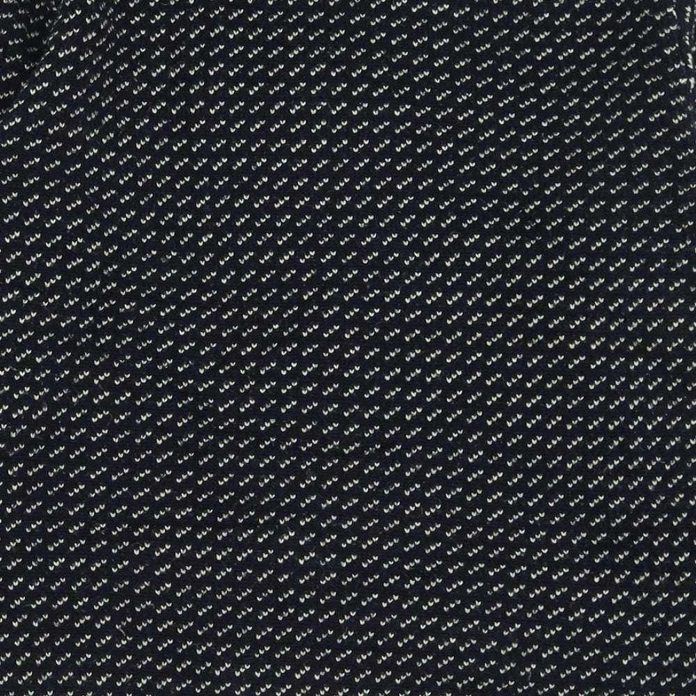 POP Womens Blue Crew Neck Geometric Acrylic Pullover Jumper Size S