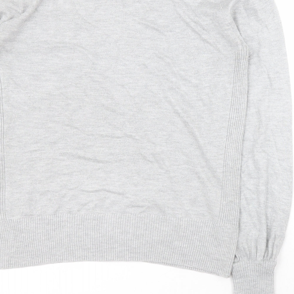 NEXT Womens Grey Round Neck Polyester Pullover Jumper Size 10