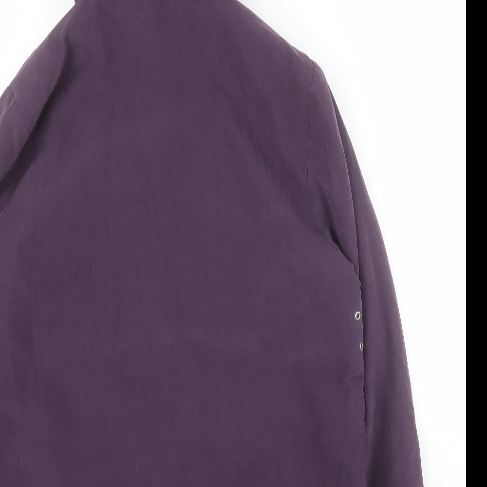 Classics Womens Purple Pea Coat Coat Size 14 Zip