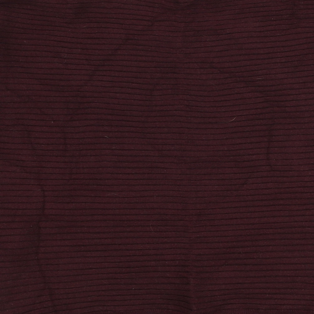 F&F Womens Red Round Neck Viscose Pullover Jumper Size 12