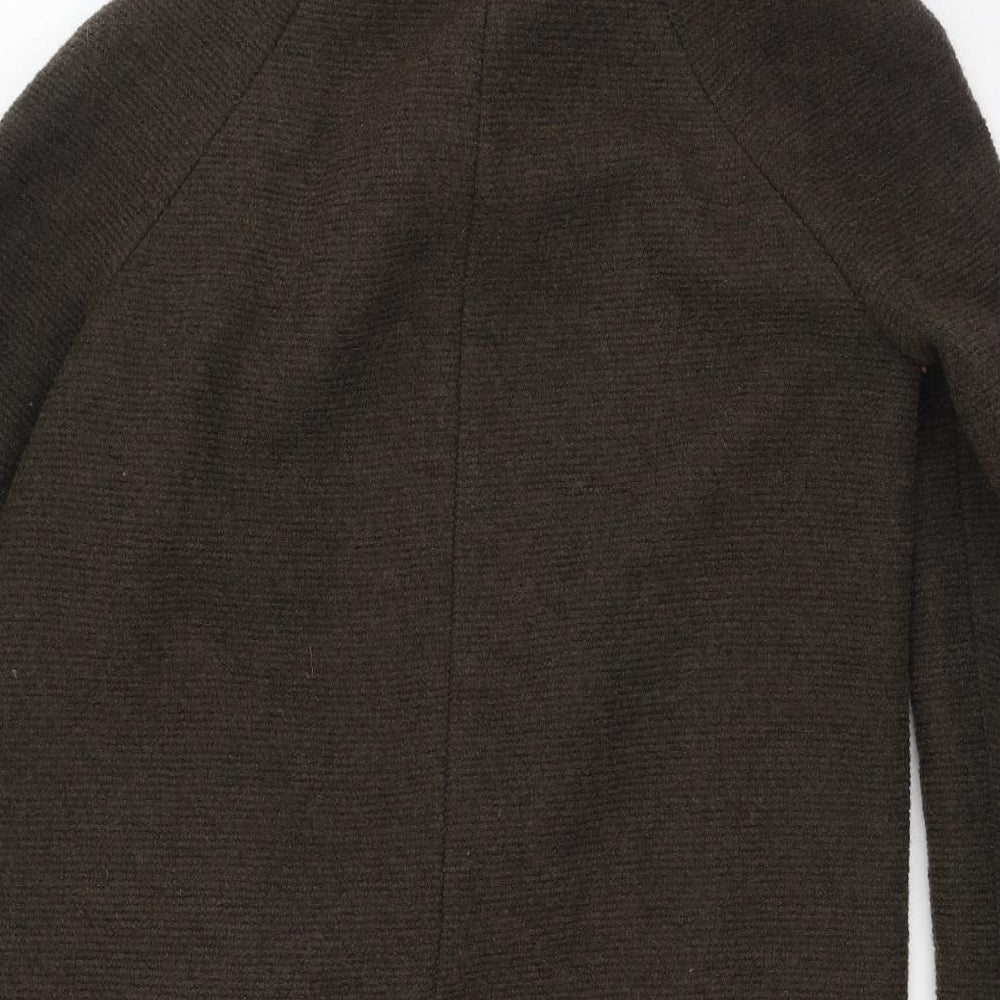 Zara Womens Green Military Jacket Coat Size M Button