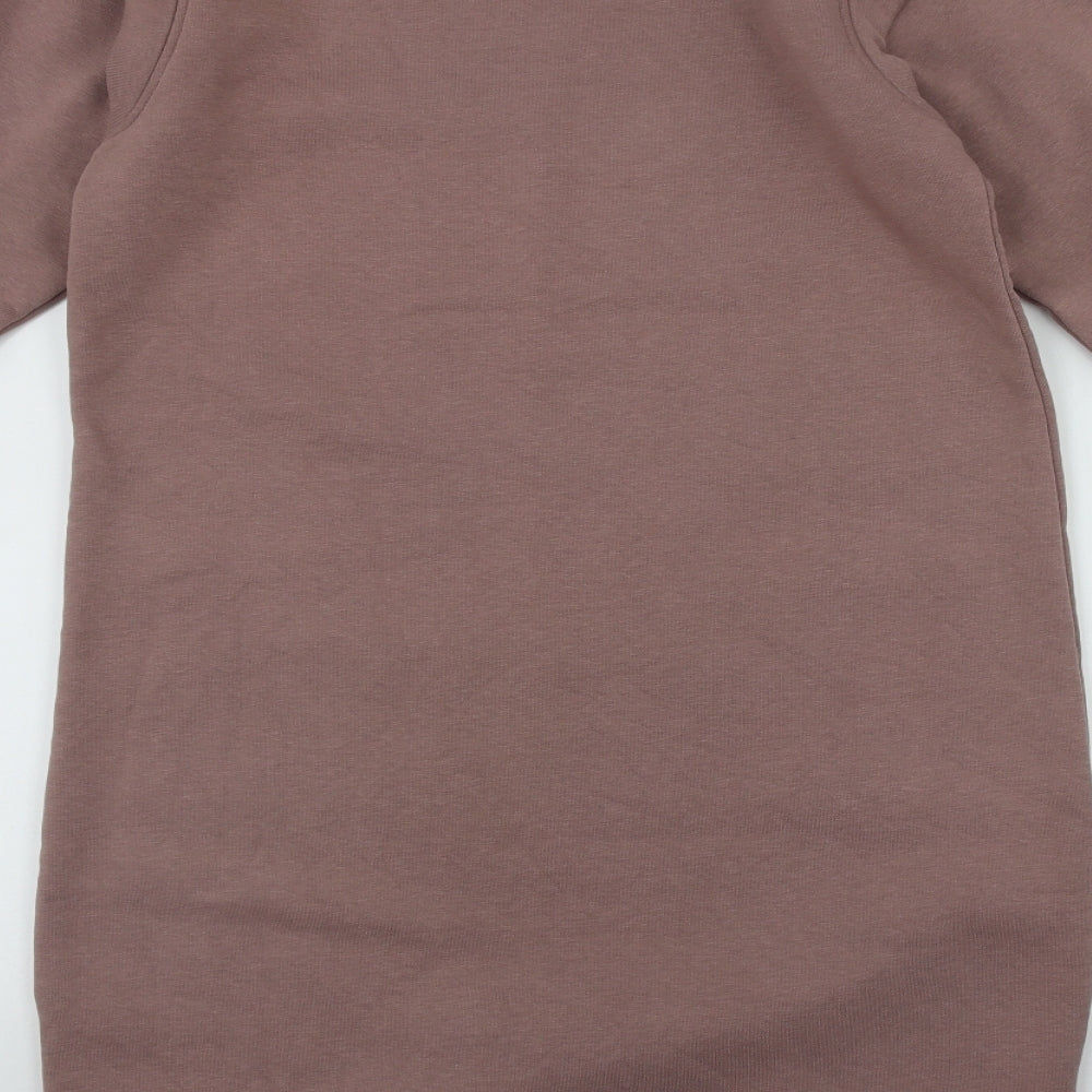 Primark Womens Beige Round Neck Cotton Pullover Jumper Size 6 - Size 6/8 shoulder Pads