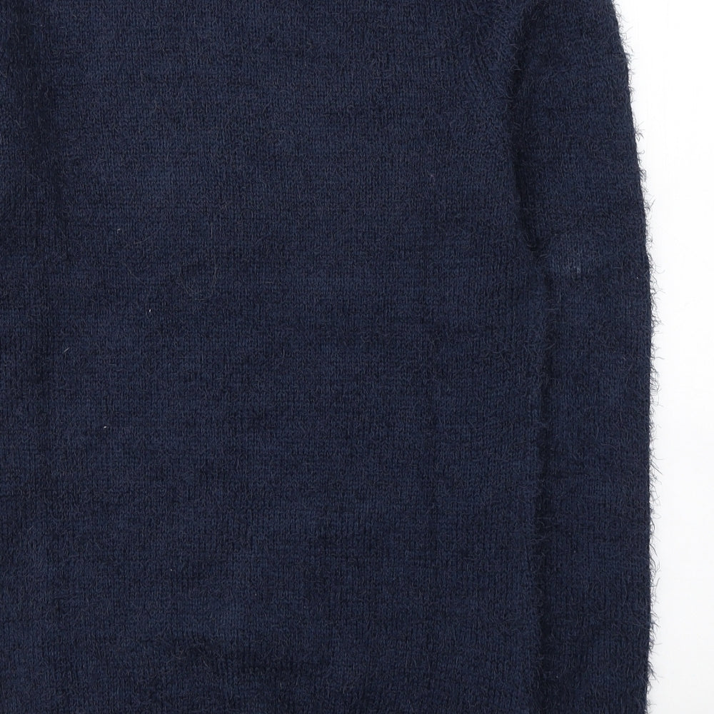 Studio Womens Blue Round Neck Polyester Pullover Jumper Size 8