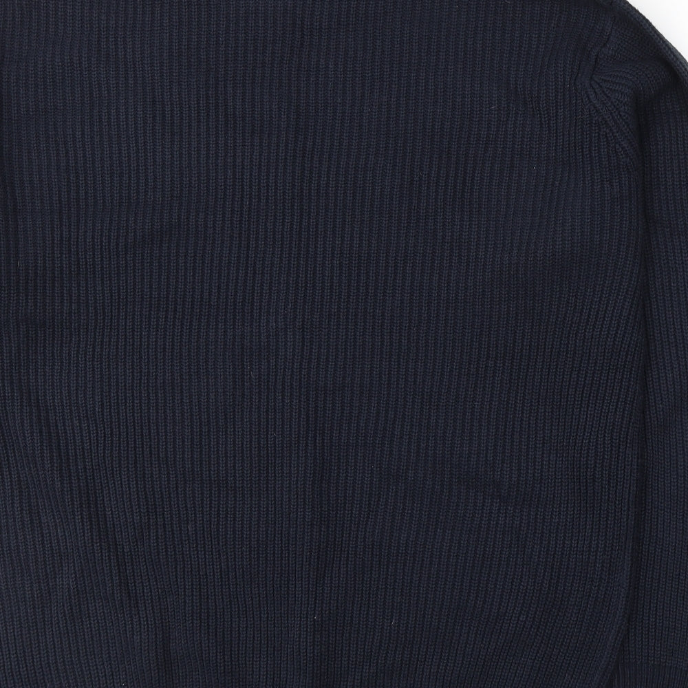 Authentic Mens Blue Round Neck Acrylic Pullover Jumper Size M