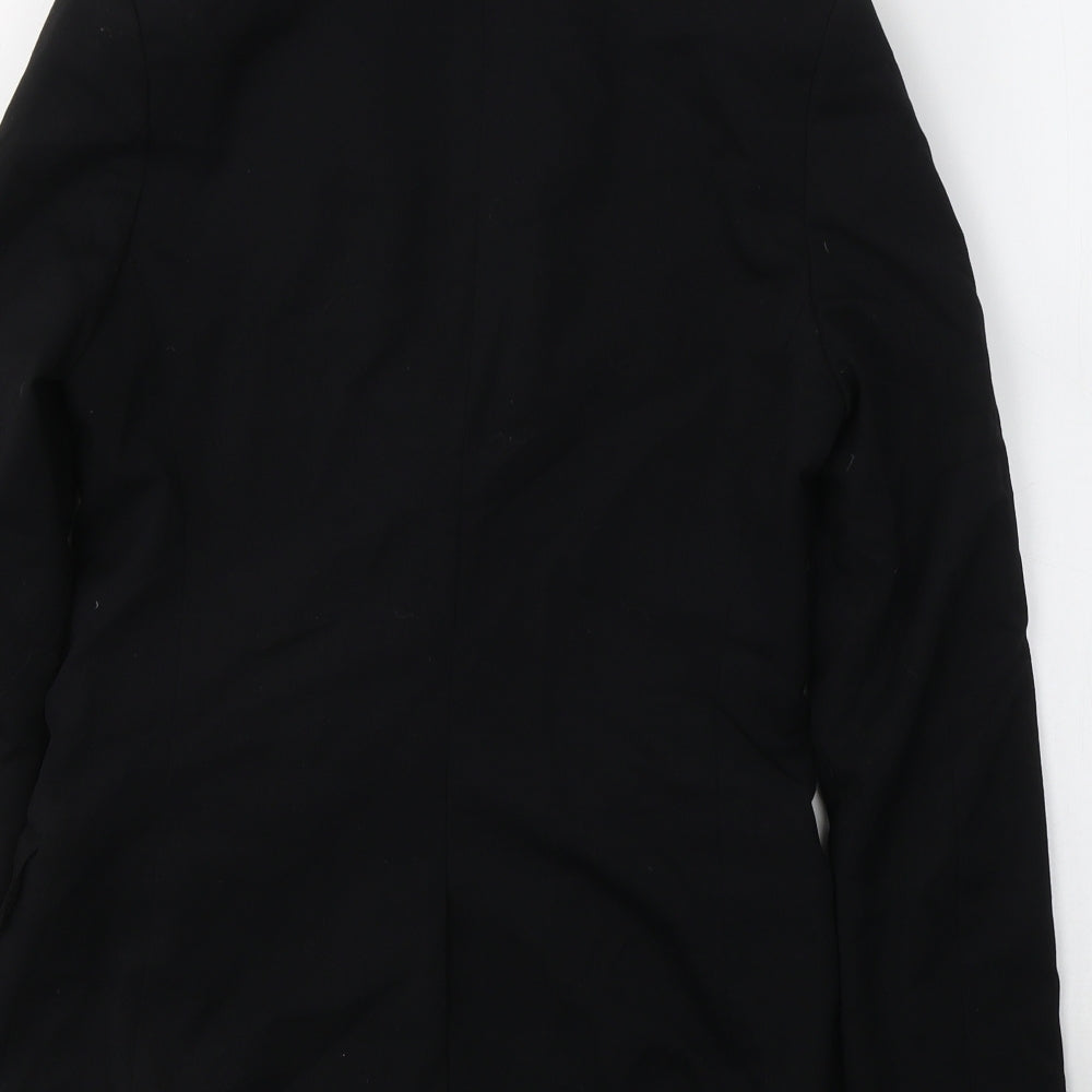 H&M Womens Black Polyester Jacket Suit Jacket Size 10