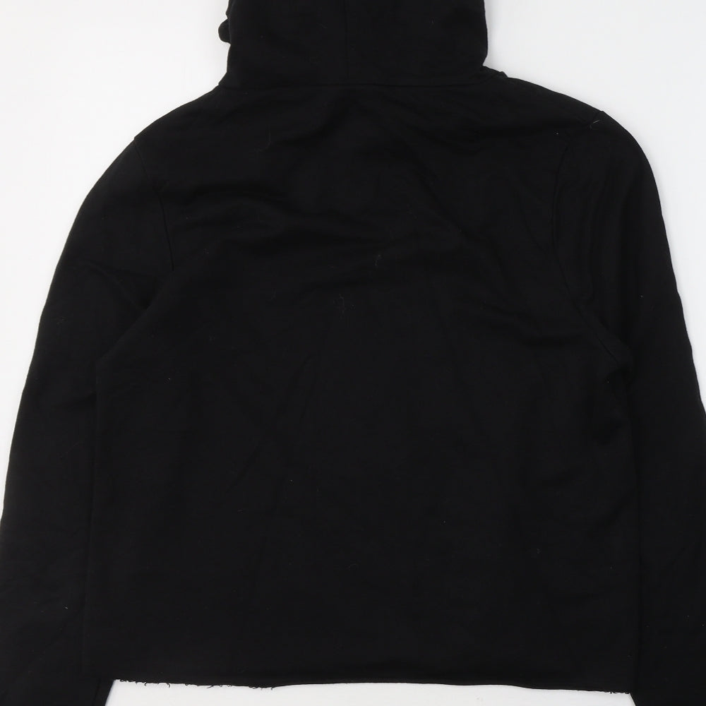 ASOS Womens Black Cotton Pullover Hoodie Size 8 Pullover