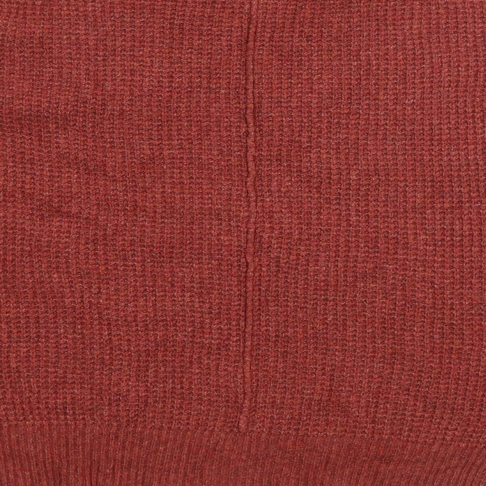 If it were me Womens Red V-Neck Cotton Pullover Jumper Size L