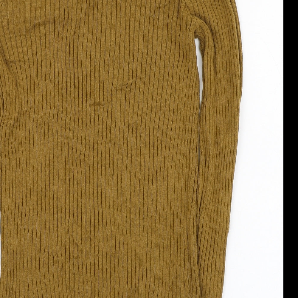 Preworn Womens Brown Round Neck Polyester Pullover Jumper Size 12
