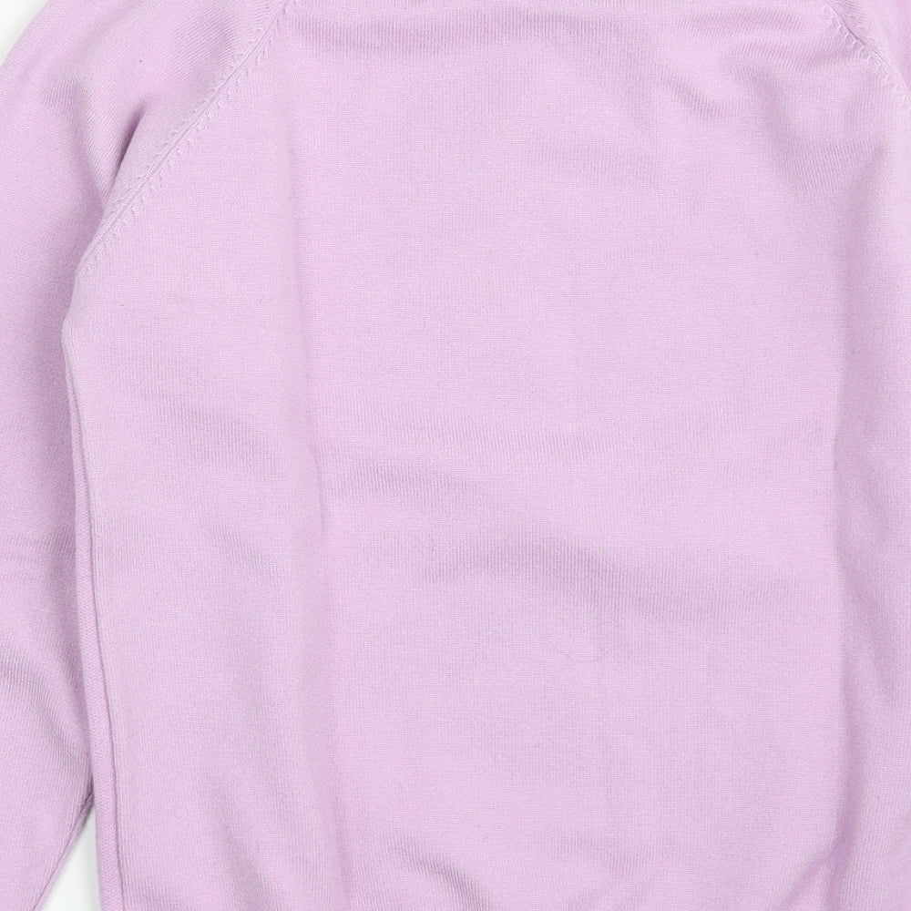 Apricot Womens Purple Crew Neck Cotton Pullover Jumper Size S - Love Heart