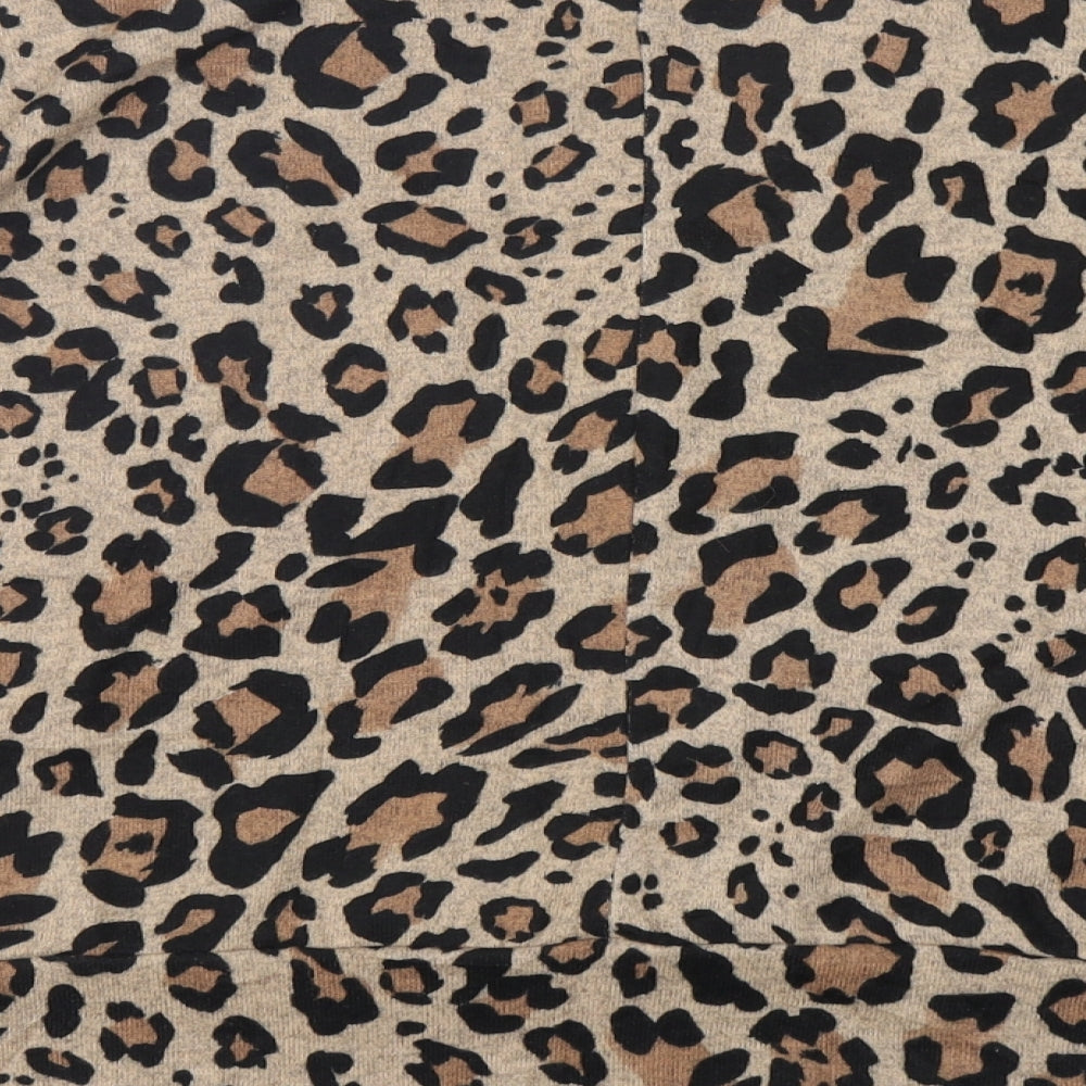 New Look Womens Multicoloured Round Neck Animal Print Polyester Pullover Jumper Size S