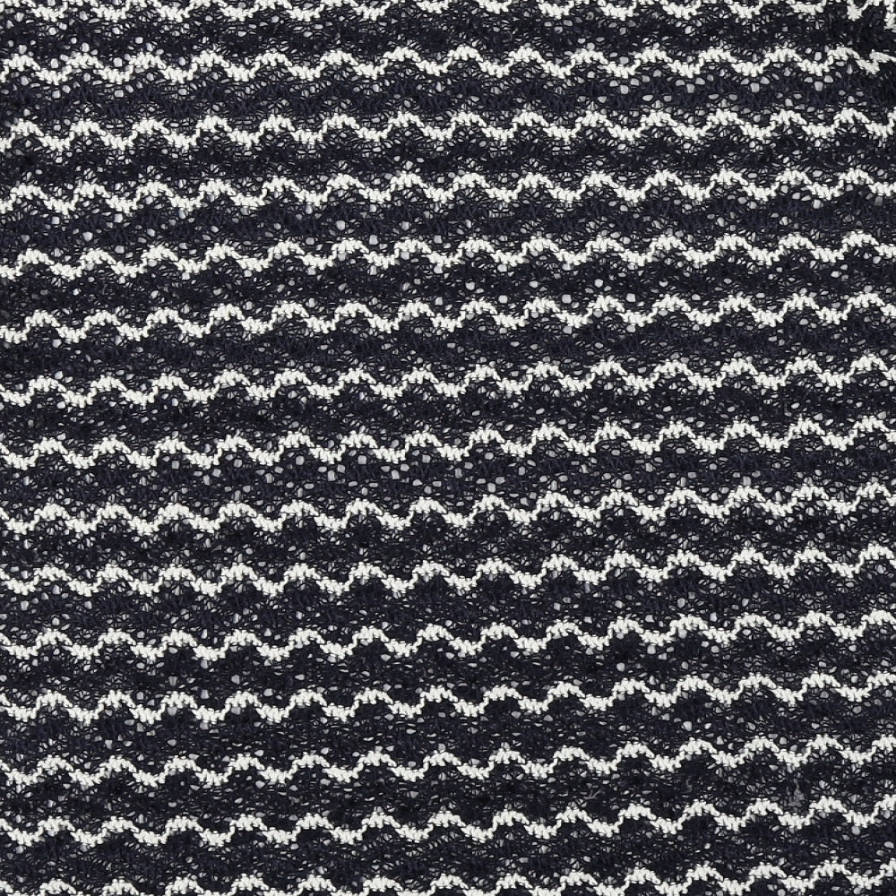 NEXT Womens Blue Boat Neck Striped Polyester Pullover Jumper Size 14