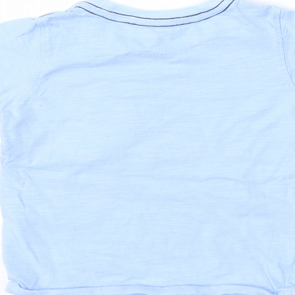 Carter's Boys Blue Cotton Basic T-Shirt Size 18-24 Months Round Neck