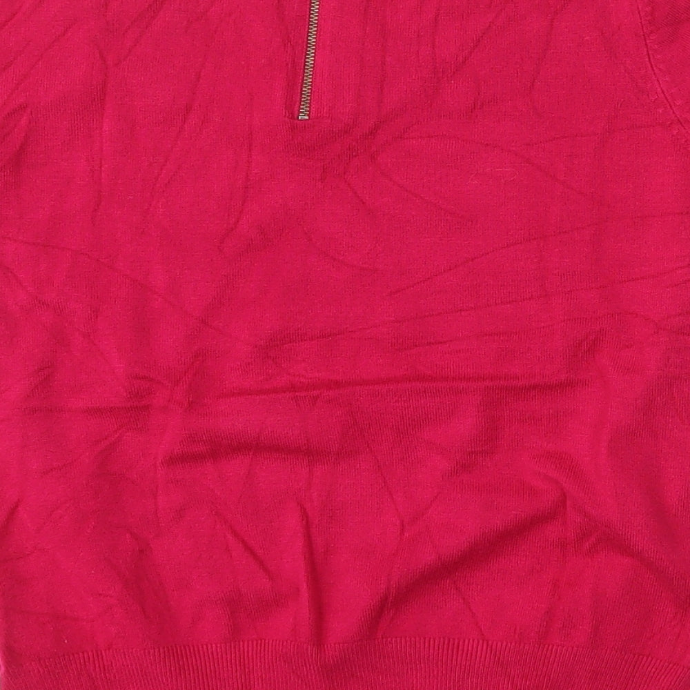 Marks & Spencer Womens Pink Round Neck Viscose Pullover Jumper Size 8