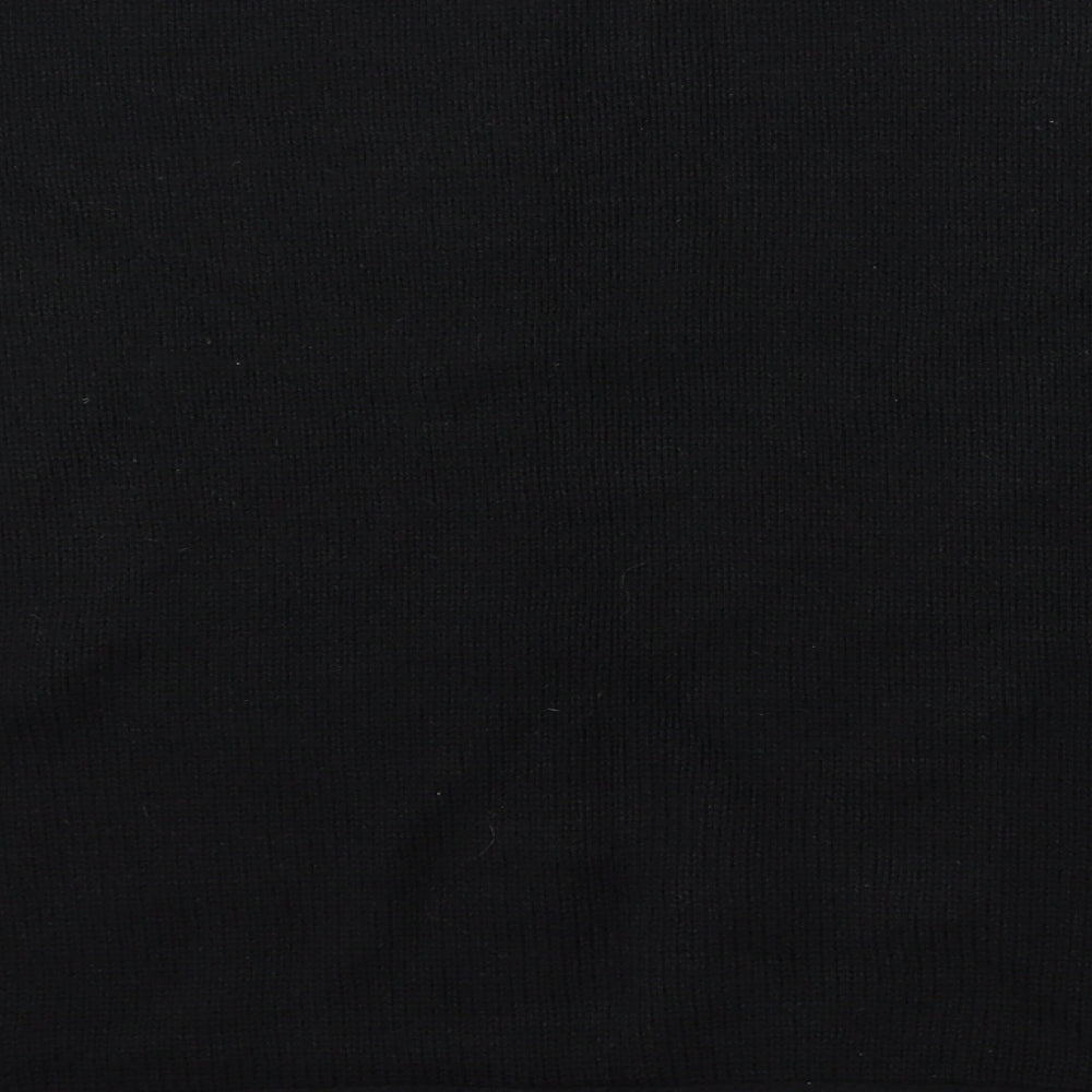 Accessorize Womens Black V-Neck Acrylic Pullover Jumper Size L - Shawl
