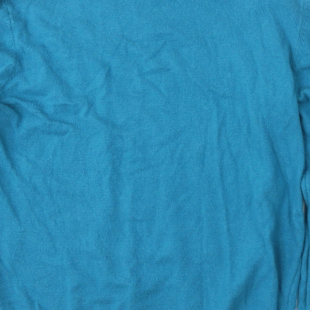 Stock Shop Womens Blue Round Neck Polyester Pullover Jumper Size M