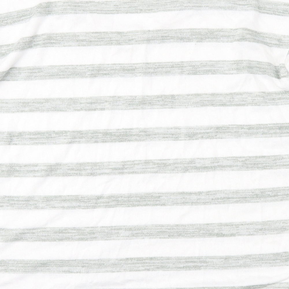 Marks & Spencer Womens Multicoloured V-Neck Striped Viscose Pullover Jumper Size 10