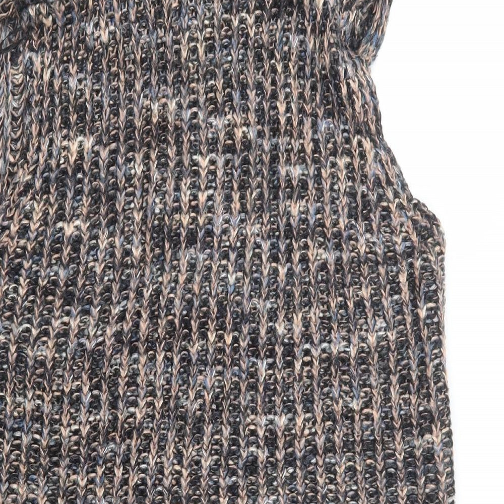 Katsumi Womens Grey Roll Neck Acrylic Vest Jumper Size M