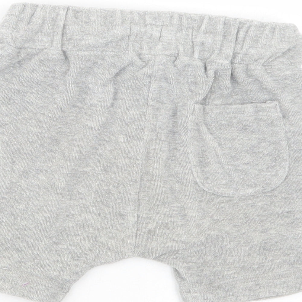 NEXT Baby Grey Cotton Cropped Trousers Size 12-18 Months Drawstring