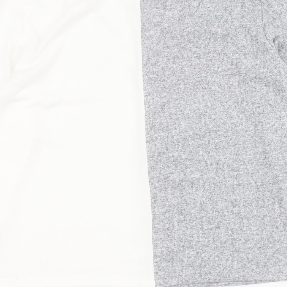 SheIn Womens Grey V-Neck Polyester Pullover Jumper Size M