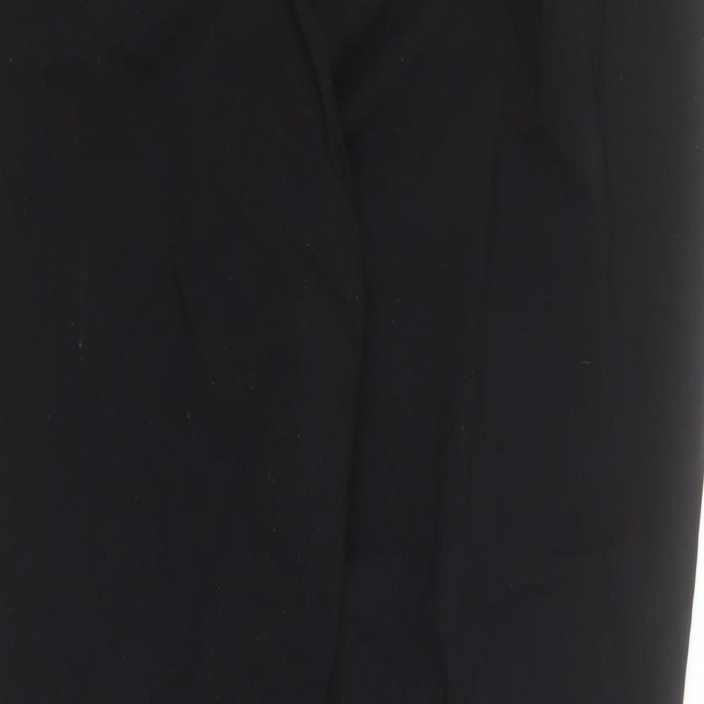 Yours Womens Black Nylon Carrot Trousers Size 16 L31 in Regular Zip