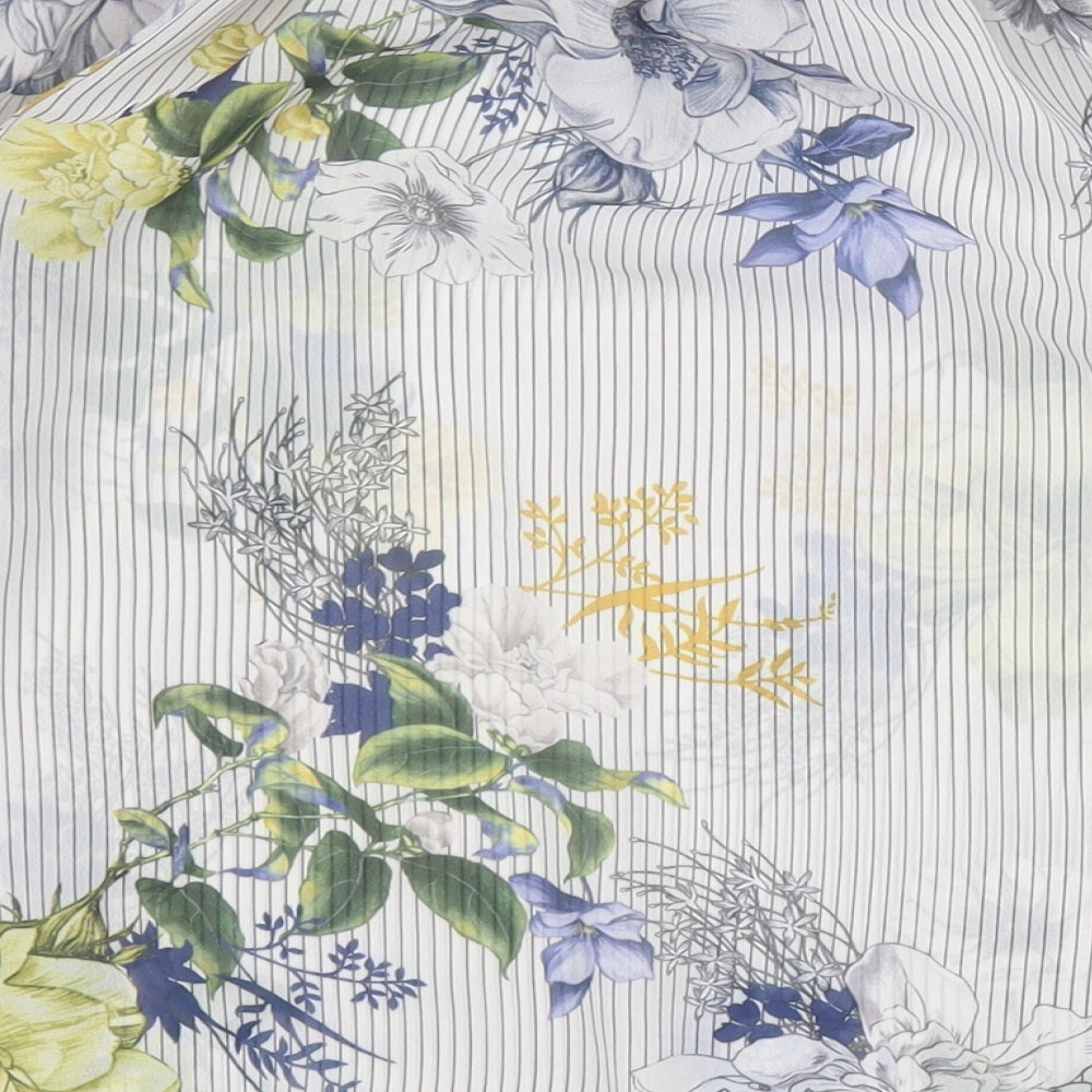 Innocence Womens White Floral Polyester Basic Blouse Size 12 Off the Shoulder