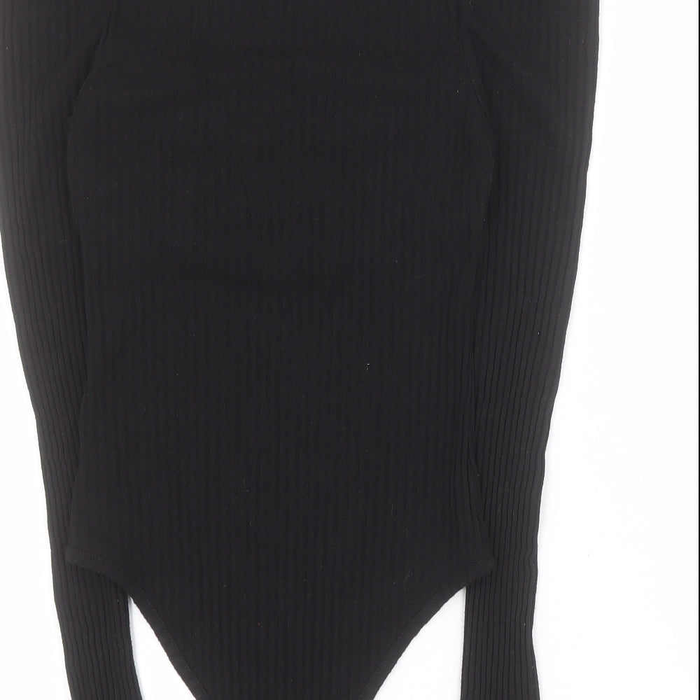 Rebellious Womens Black Polyester Bodysuit One-Piece Size 10 L9 in Snap