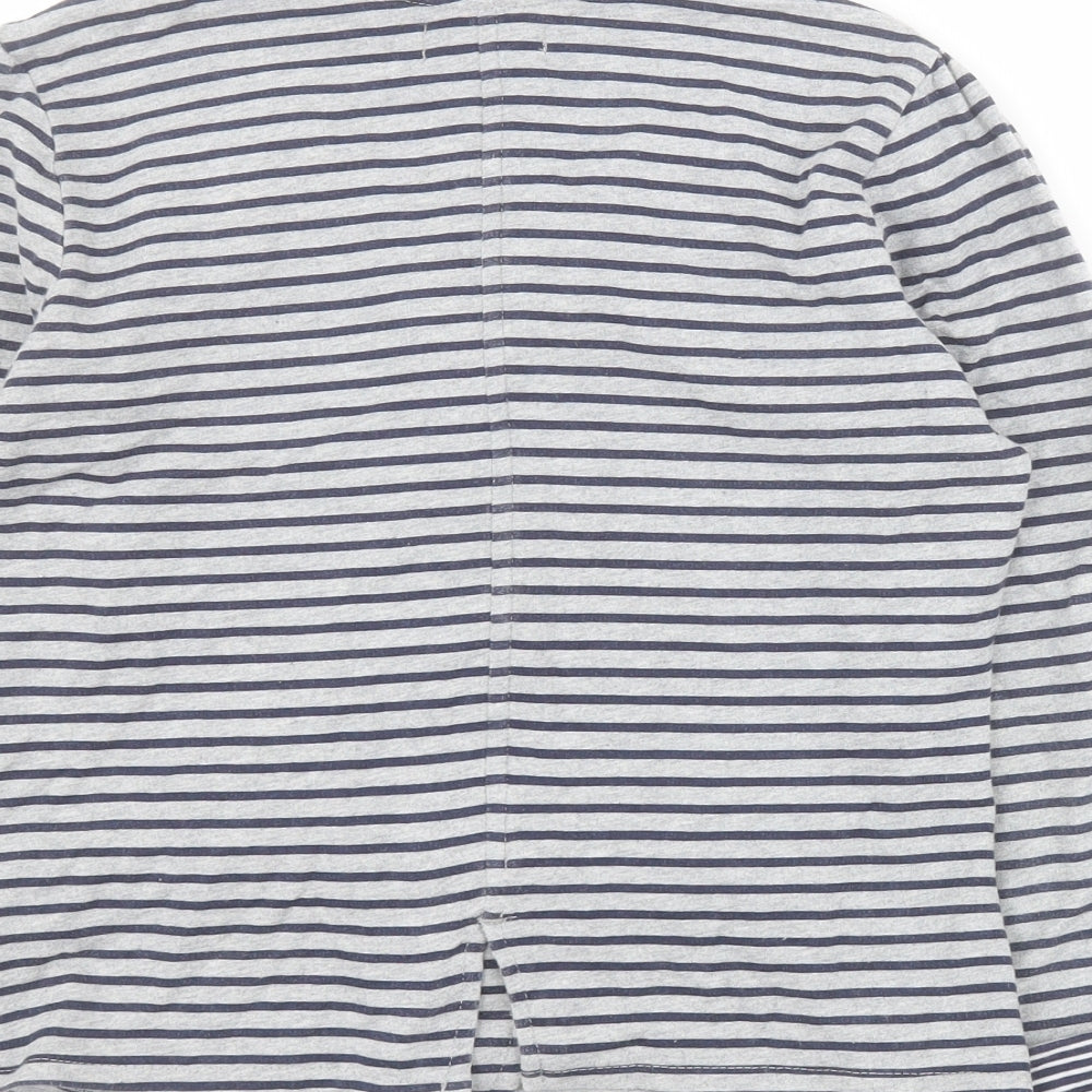 Marks & Spencer Girls Grey Striped Jacket Size 13 Years Button