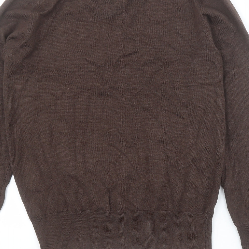 Paramour Womens Brown V-Neck Viscose Pullover Jumper Size M