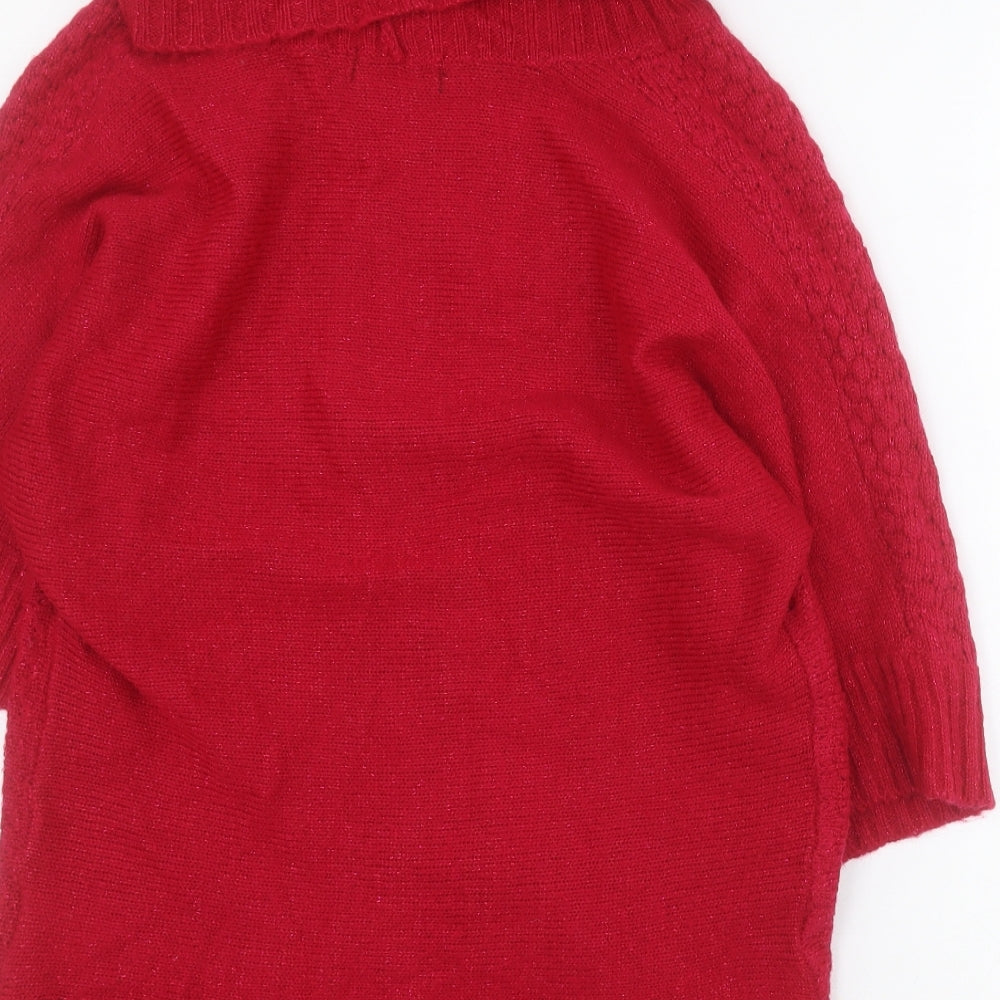 Sis Womens Pink Roll Neck Acrylic Pullover Jumper Size M