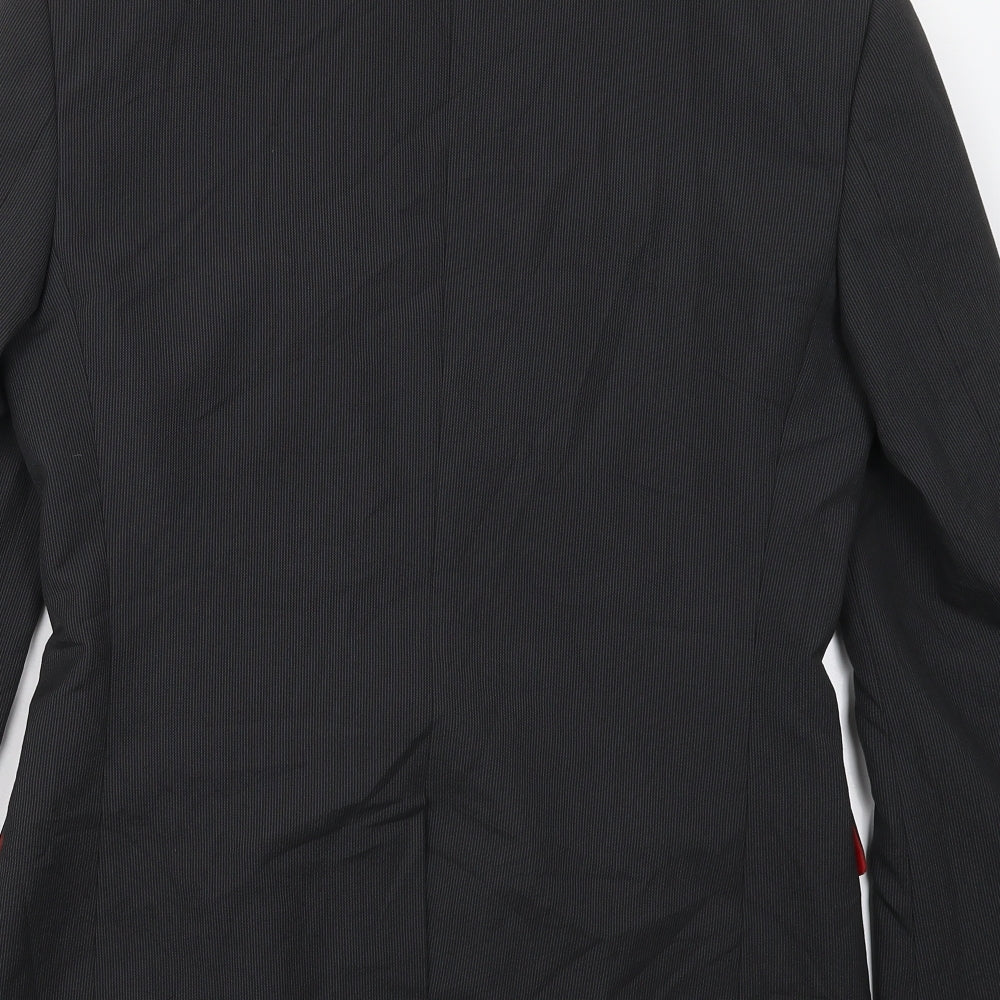 Marks & Spencer Mens Grey Striped Polyester Jacket Suit Jacket Size 36