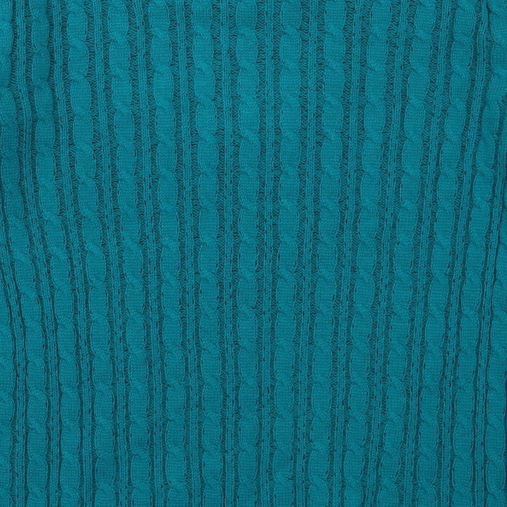 Lizzy Clark Womens Blue Crew Neck Acrylic Pullover Jumper Size M