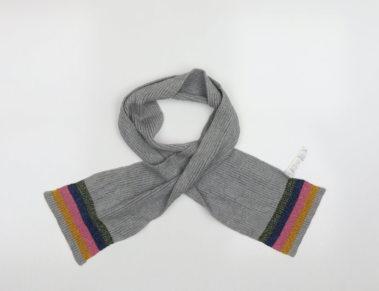 Marks and Spencer Womens Multicoloured Striped Viscose Scarf