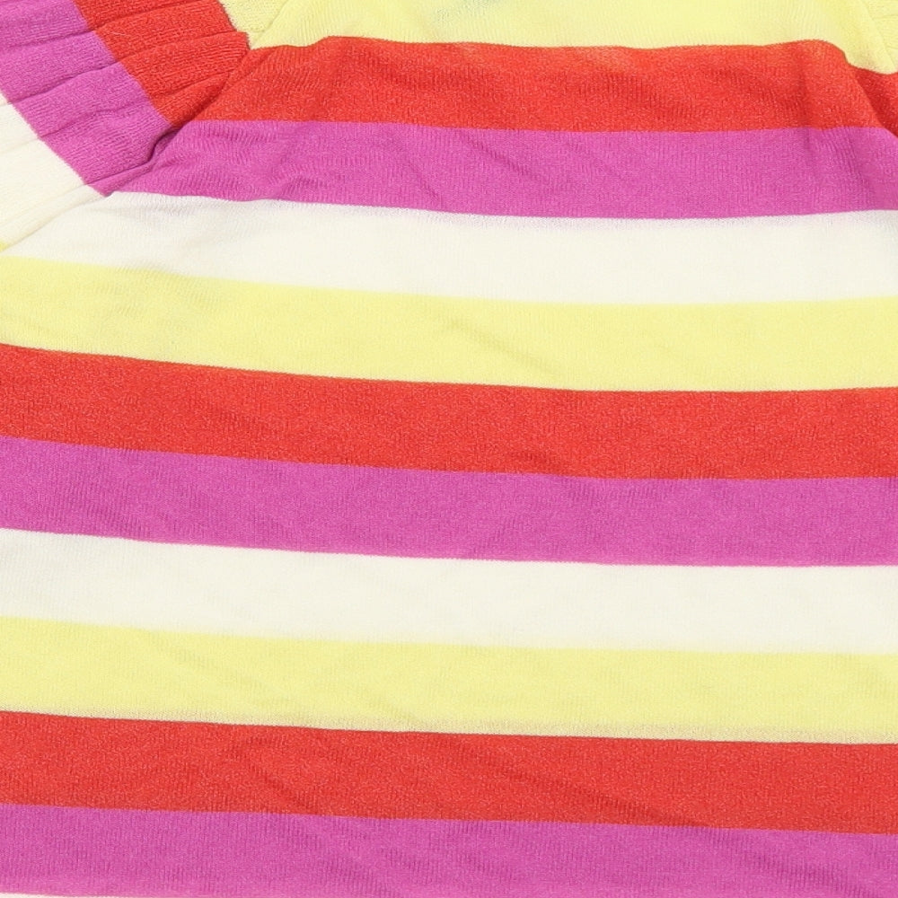 Gallery Womens Multicoloured Striped Viscose Basic T-Shirt Size S Square Neck